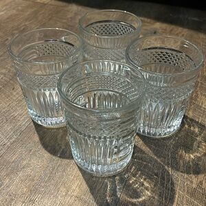Set Of 4 Libbey RADIANT Double Old Fashioned‎ Glasses 12oz EUC